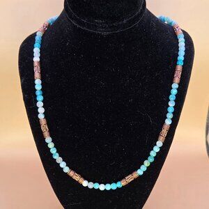 Hemimorphite and Copper Beaded Necklace